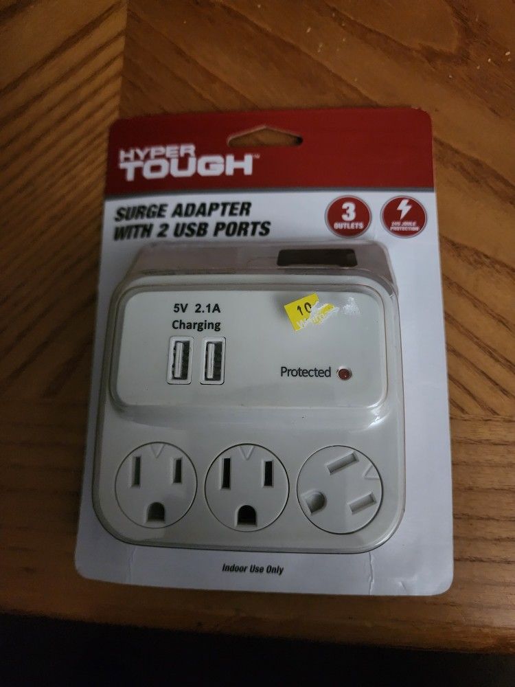 Hyper Tough Surge Adapter With 2 USB Ports