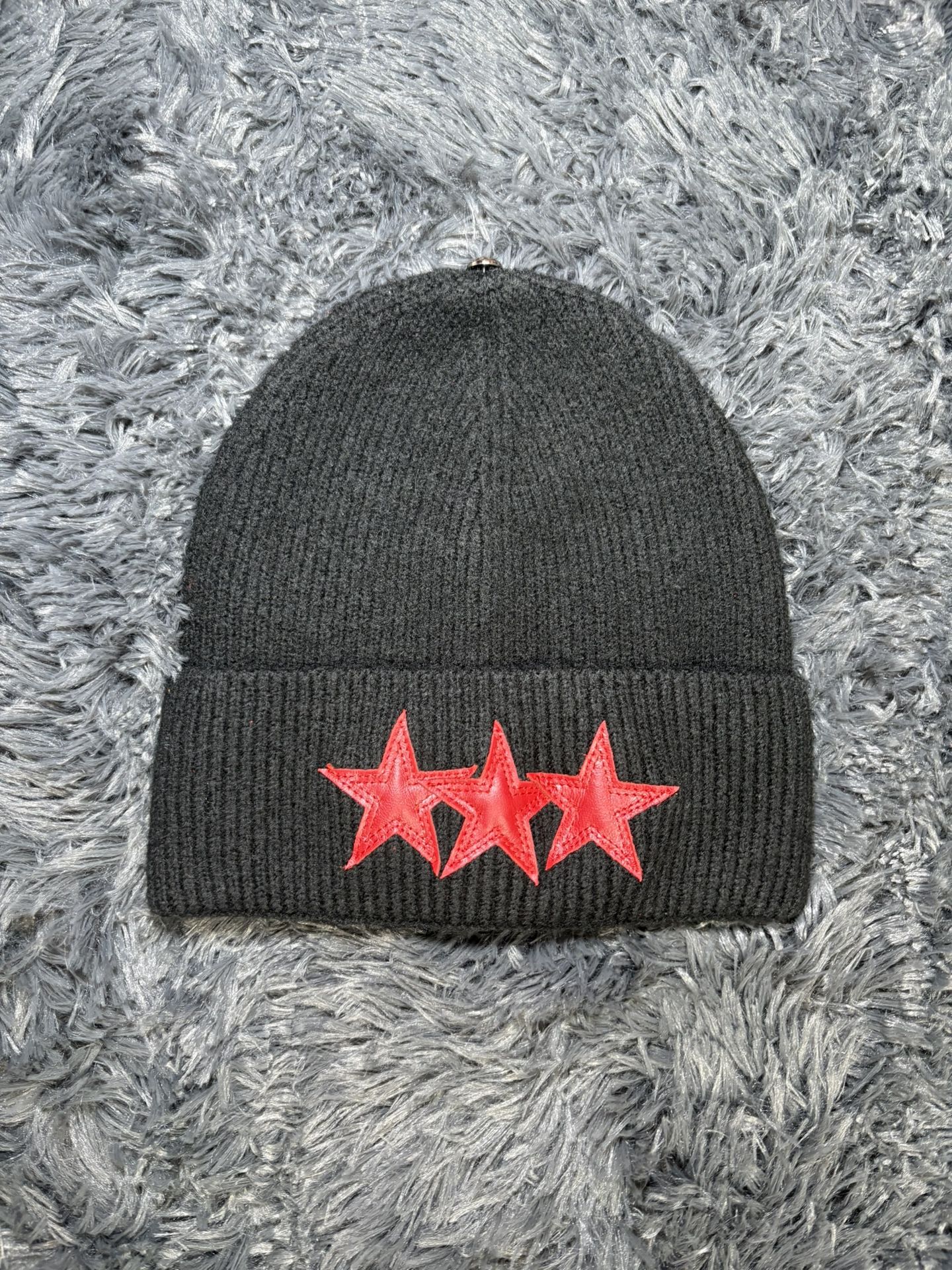 Chrome Hearts Cashmere Sludge Beanie Black/Red