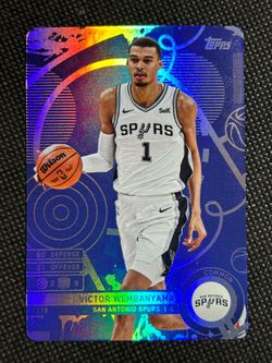2025-26 Topps NBA Match Attax Victor Wembanyama Blue Foil Parallel #116 Spurs