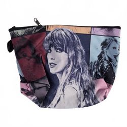 Taylor Swift Makeup Bag Photo Collage Cosmetic Pouch Zipper Toiletry Case 8x5