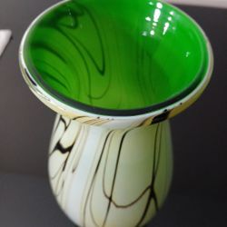 Tall Green Flower Vase 