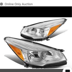 DNA Motoring Headlights,Chrome/Amber Ford Escape 