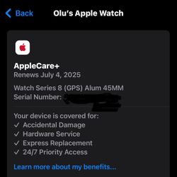 Apple Watch Series 8, 45mm  GPS.