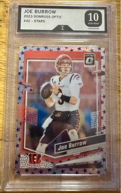 Joe Burrow 2023 Donruss Optic Stars #42 Graded 10