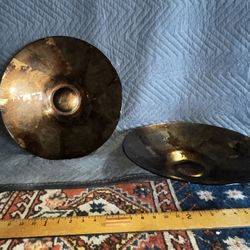 Large Modern Glass Bowls With Wood Stands 