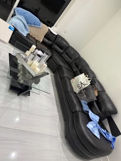 Free Italian leather sectional couch. Has wear!