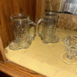 2 Boot Glasses 5 Dollars Each