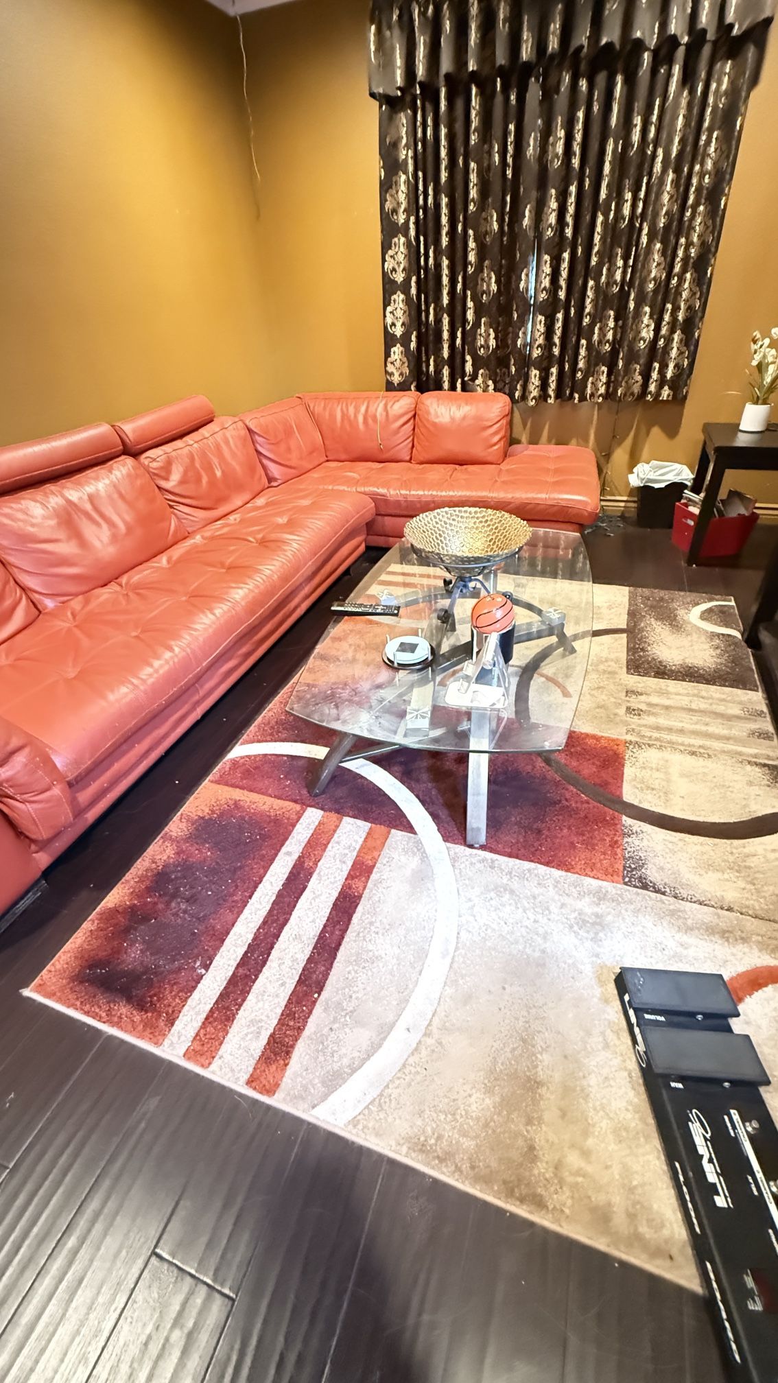 Leather Sofa And Rug