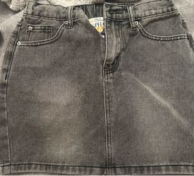 Gray Washed Denim Mini Skirt size small