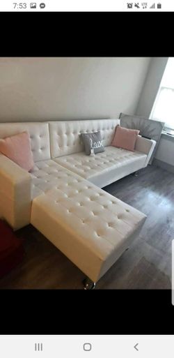 New white Futon Sectional Sofa
