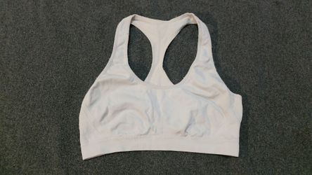 White Seamless Racerback Sports Bra - Light Support Workout Top