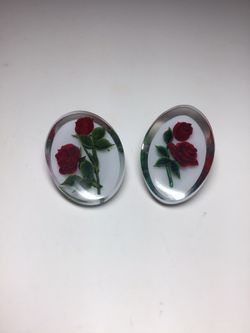 Vintage Lucite Reversed Carved Rose Brooches, Price is for One