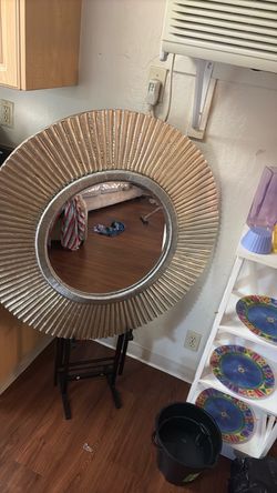 Option 1 (Catchy): Large 36" Round Sunburst Accent Mirror - Heavy & Sturdy Finish