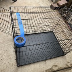 (E) Pet crate Dog Kennel Foldable metal crate with tray E-  28 W x 42 D x 31 H 