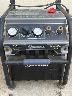 Kobalt 5-Gallon Portable Electric 175 PSI Twin Stack Air Compressor.