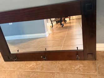 Entryway mirror with 3 hooks