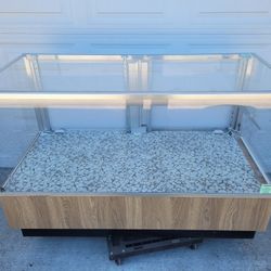 Gray Metal Framed lighted Display Case Fully Assembled