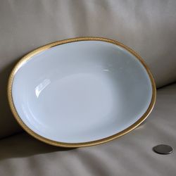 Serving Bowl H&C Selb Bavaria Henrich Germany Vintage Gold Greek Key Rim Holiday Serving Dish Kitchen Accessories 10.5".