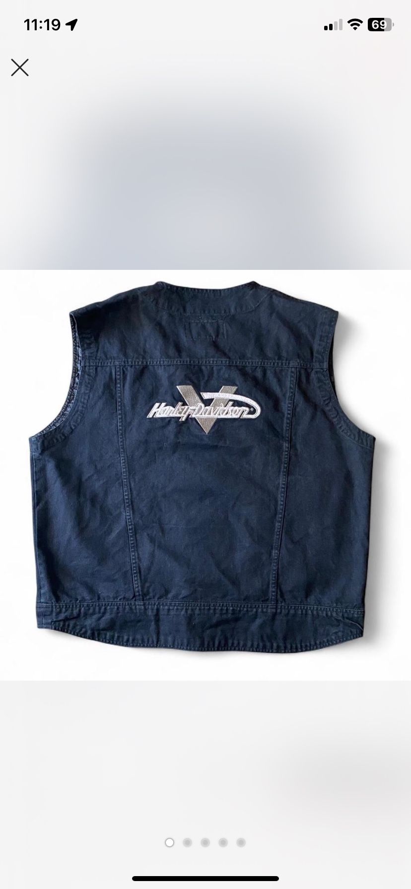 Black Harley Davidson Vest Size L