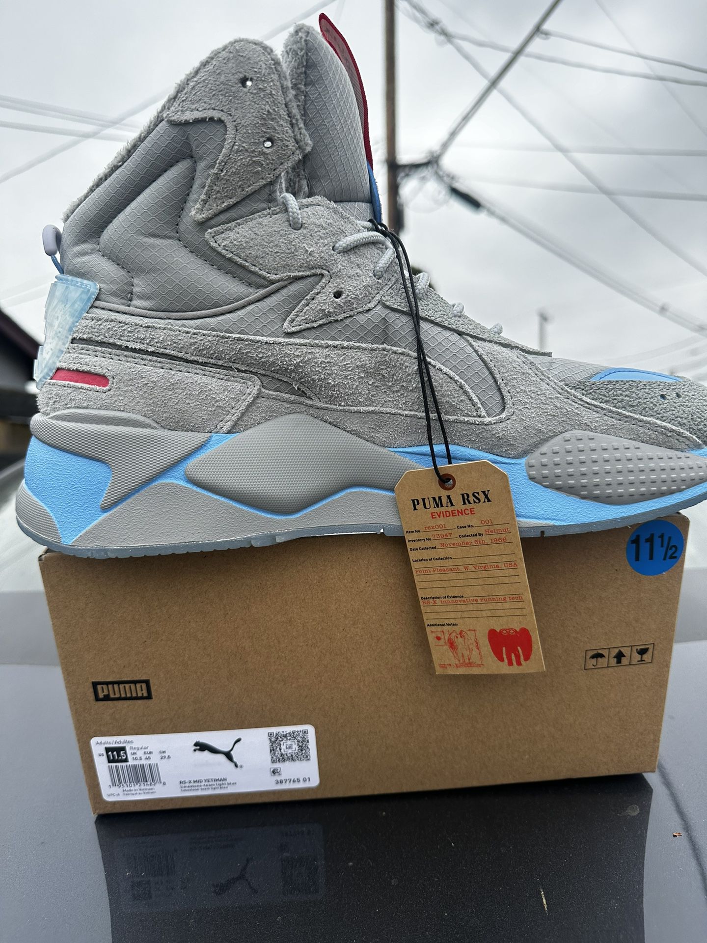 Puma RSX Mid Yetiman Special Edition Suede Gray & Baby Blue **size 10, 11.5 & 12**