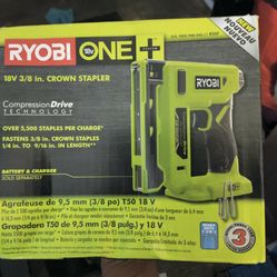 Ryobi One 18v 3/8in Crown Stapler 