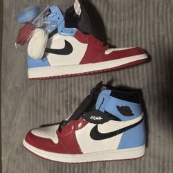 Jordan Air Jordan 1 Fearless 2019 Patent Leather White Red Blue