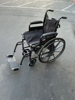 Carex Aluminium Wheelchair, Swing Away Footrests, Removable Armrests, Padded Seat, 300 lb Capacity