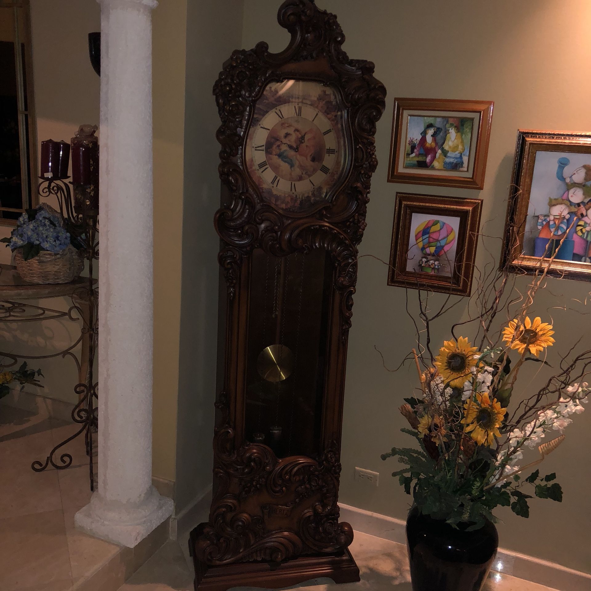 Hertz Grandfather antique clock.