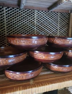Japanese Wood Carved Bowls
