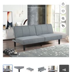 Gray Futon/Sofa Bed – Great Condition – Space-Saving