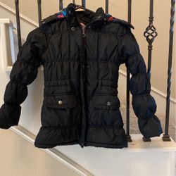 Girls Coat Jacket Size 6x Black  Fleece Inside 