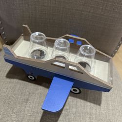 Mini Wooden Airplane Decoration With Plastic Shot Cups