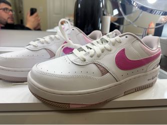 Nike white and pink Air Force’s💕