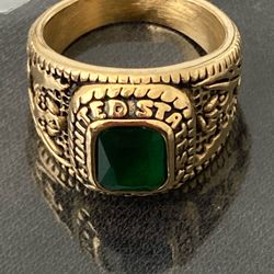 electroplated brass U.S. Army rings with simulated stones