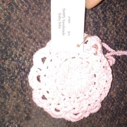 handmade knitted bib 