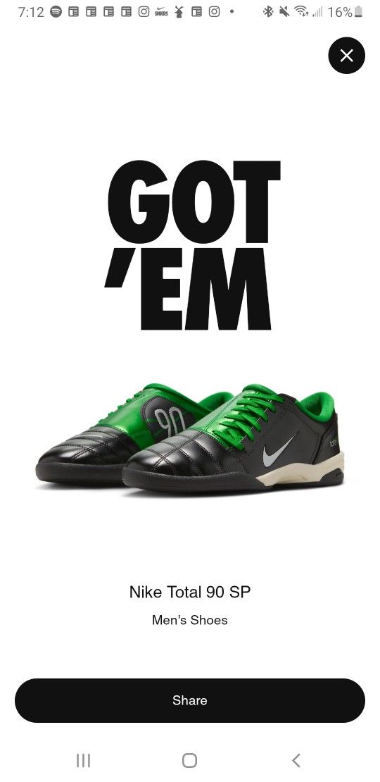 Nike Total 90 SP (Quit The Rage) Sz 11 Mens