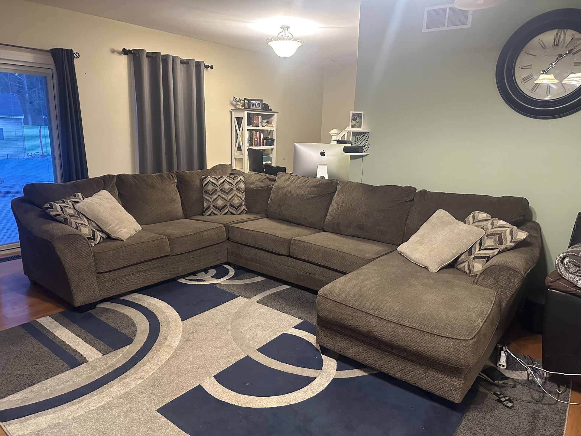 Large Comfortable brown sectional