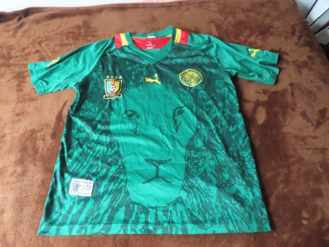 Vintage Puma Jersey CAMEROON AFRICA HOME FOOTBALL SOCCER SHIRT Fecafoot eto'o
