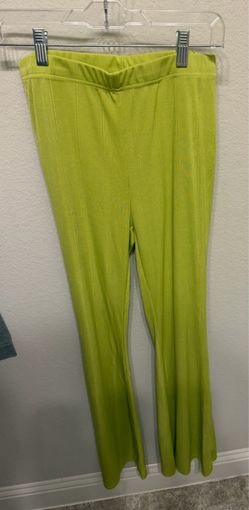 SHEIN Lime Green Ribbed Knit Pants size Large