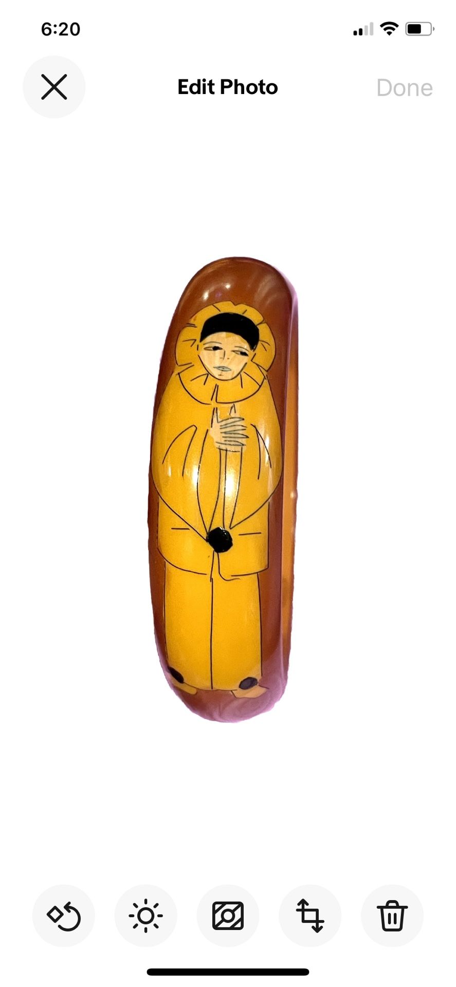 Vntg. Pierrot Harlequin Bakelite Bangle