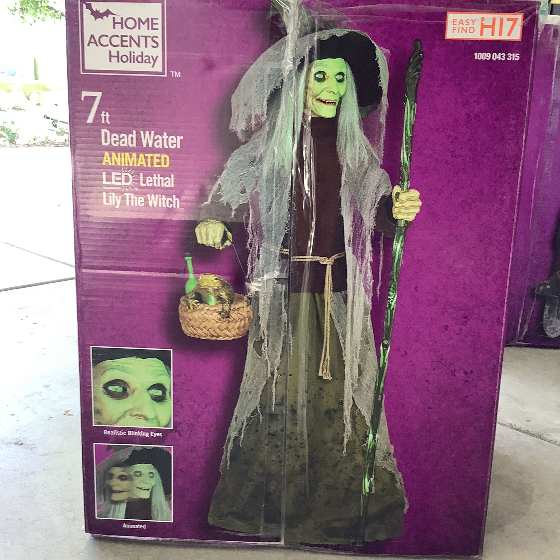Home Depot 7 Foot Dead Water Animated Led Lethal Lily The Witch Halloween Pro