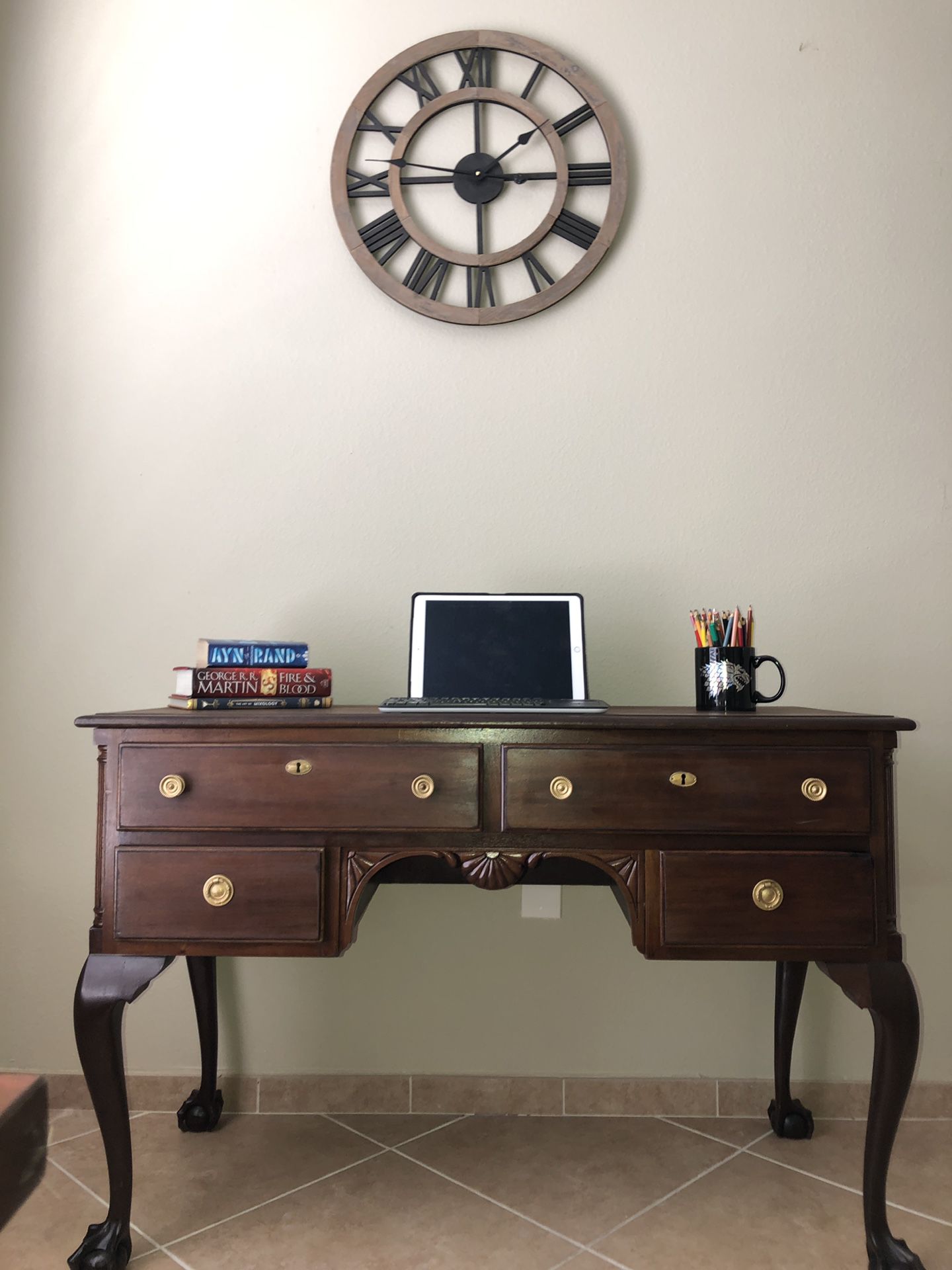 Solid Wood Claw Foot Desk