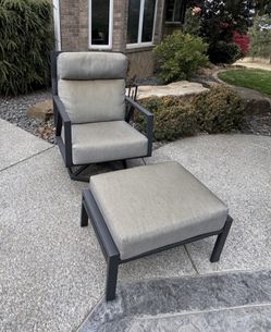 OW Lee Aris XL Swivel Rocker Lounge Chairs + Matching Ottomans
