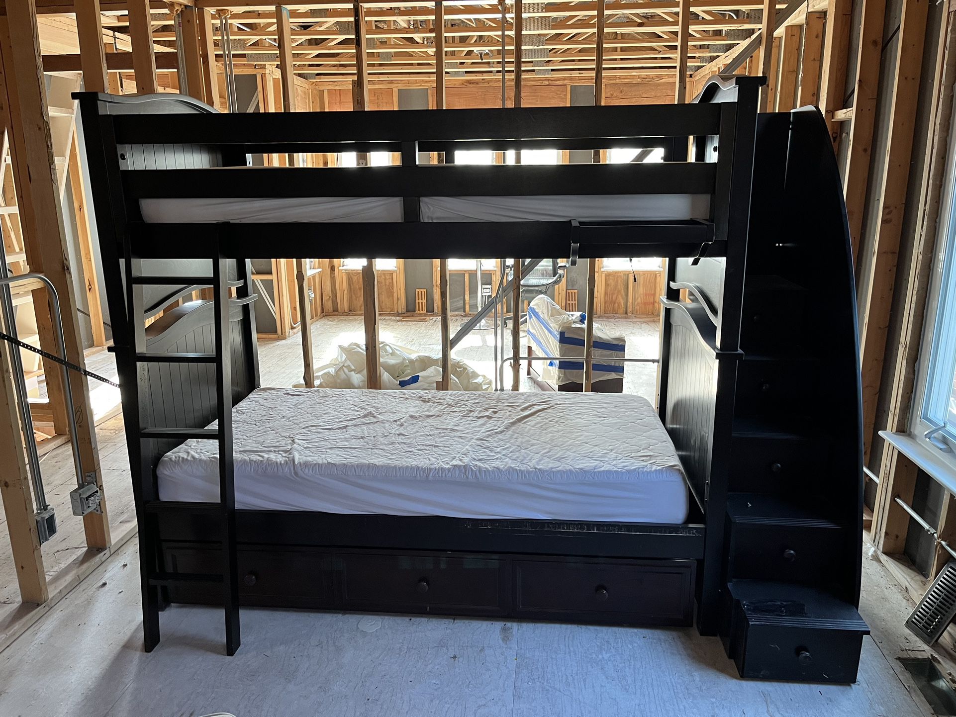 Twin Bunk Beds, Twin Mattresses, Trundle Drawer