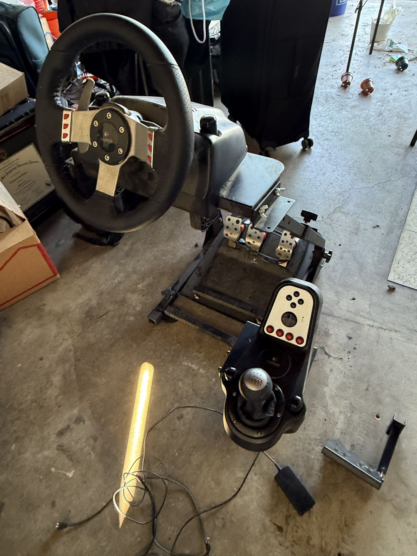 Logitech G27 Force Feedback Wheel, Pedals, Shifter And Stand
