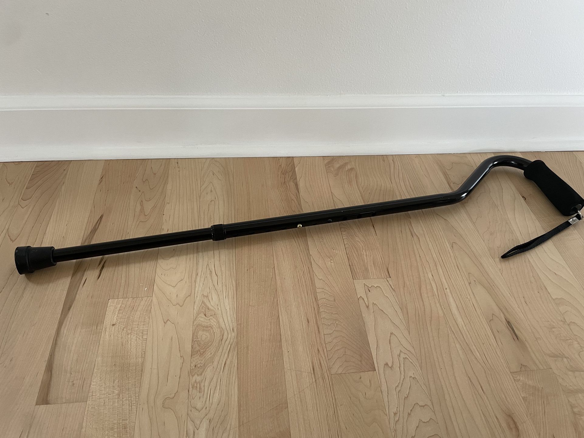 Black Adjustable Metal Cane