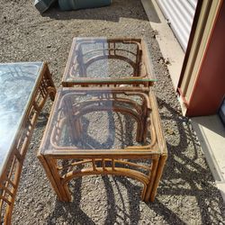 Bamboo Coffee Table And End Tables 
