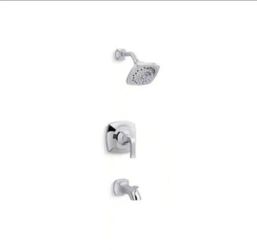 KOHLER Rubicon Single-Handle 3-Spray Wall-Mount Tub and Shower Faucet in Polished Chrome (Valve Included)