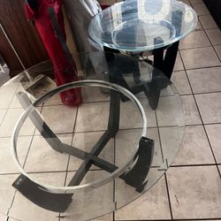2 Glass Black Coffee Tables 