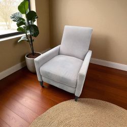 West Elm Light Gray Recliner Chair – Comfortable & Space-Saving (WE DELIVER)